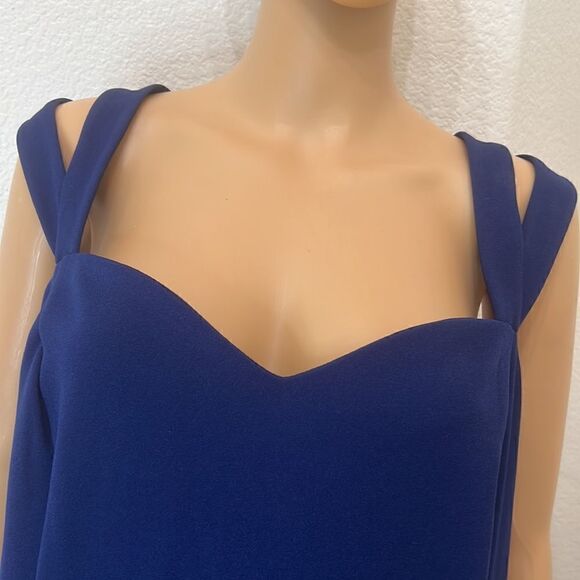Chezut Royal Blue Dress Size 24 Sleeveless Circle Skirt Zipper Back - Picture 3 of 9